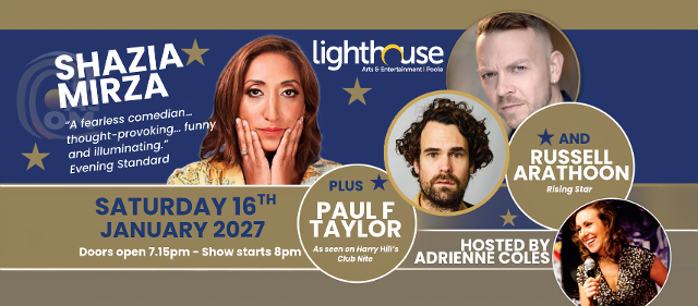 comedy, comedyshow, comedyclub, standup, comedian, gig, lighthouse, poole, shazia mirza, coastalcomedy, 