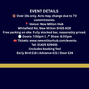 new milton, hampshire, comedy, standup, coastal comedy, comedy club,