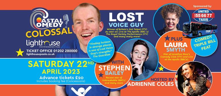 coastal comedy, comedy club, poole, lighthouse, lost voice guy, stephen bailey, comedy show, 