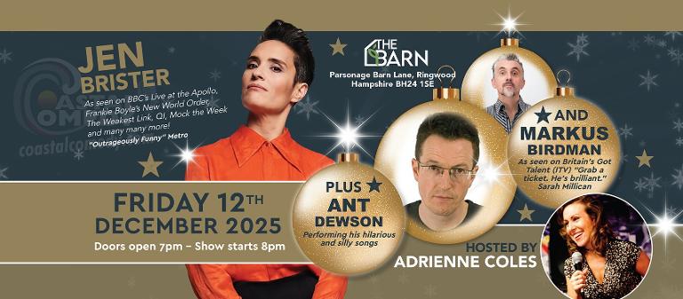 christmas show, standup, comedy club, jen brister, whatson, bournemouth, ringwood, hampshire, dorset, 