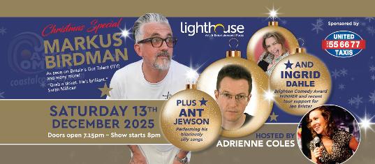 christmas show, markus birdman, poole, lighthouse, comedy club, coastal comedy, 