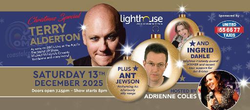 comedy, standup, show, what's on, poole, coastal comedy, bournemouth comedy club, christmas show, terry alederton, 